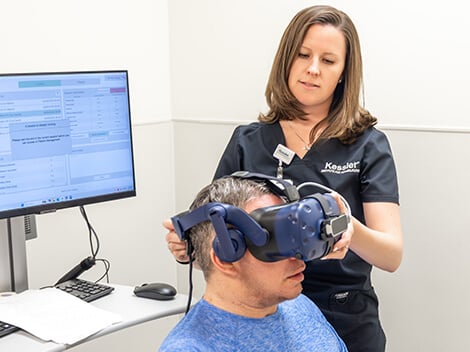 brain injury patient working with therapist
