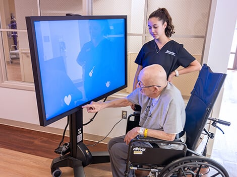 stroke patient on computer